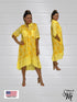 3/4 Sleeves Long Shirt Dress with collar & Pockets - D6264